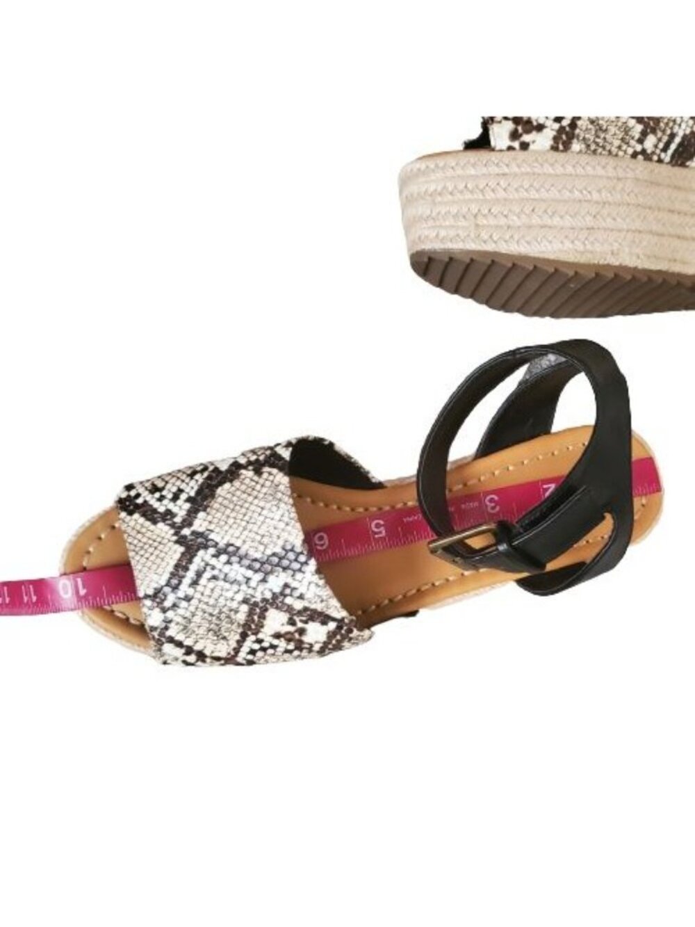 American Eagle Outfitters Snakeskin Espadrille Platform Sandals Women's 8, NWOB - Picture 9 of 12